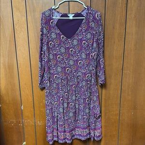 LIKE NEW Garnet Hill Purple Paisley Dress